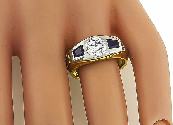 Diamond Sapphire Gold Ring