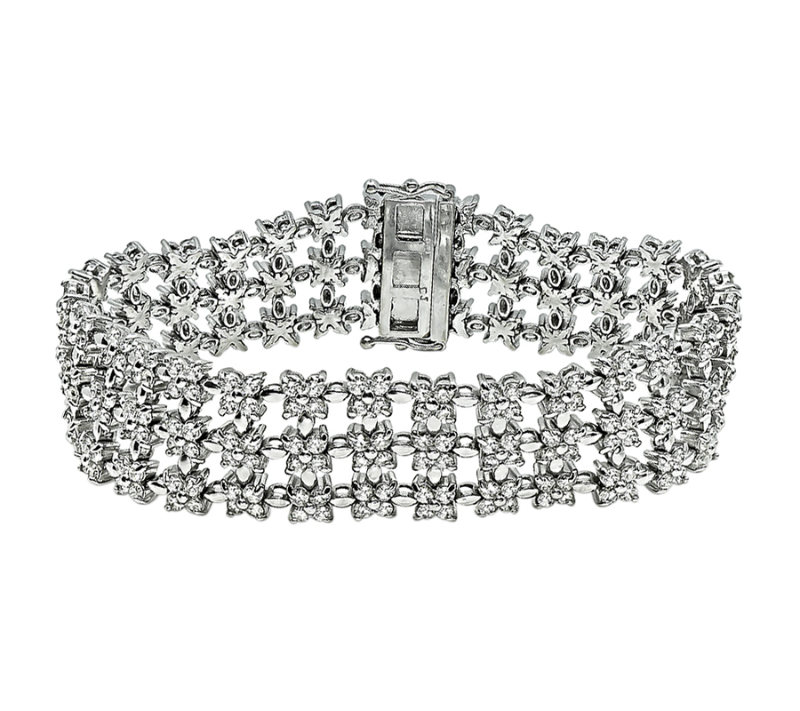 Estate 10.00ct Diamond Gold Bracelet