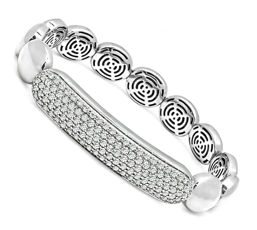 Estate 3.00ct Diamond Gold Flexible Bangle