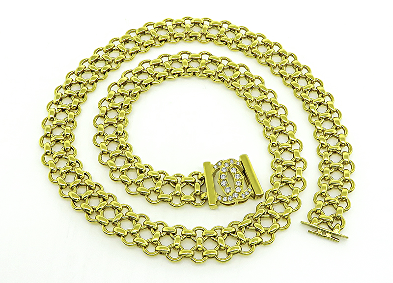 Estate 0.50ct Diamond Yellow Gold Necklace