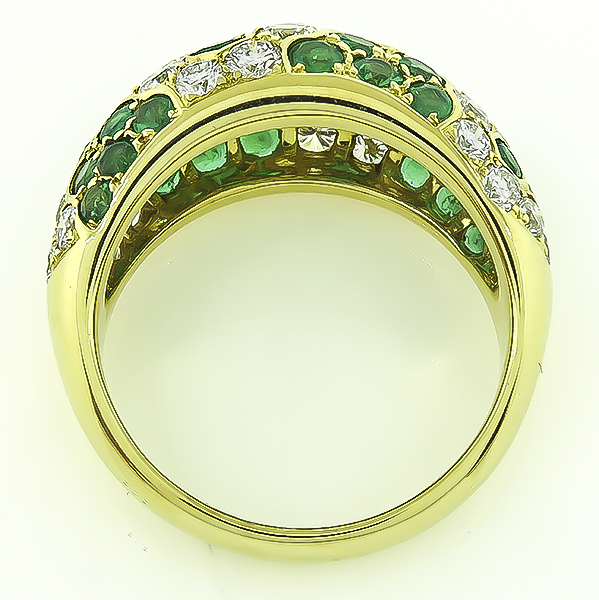 Estate 1.81ct Diamond 1.05ct Emerald Gold Ring