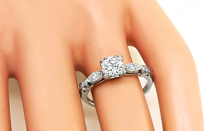 Vintage GIA Certified 0.71ct Diamond Engagement Ring