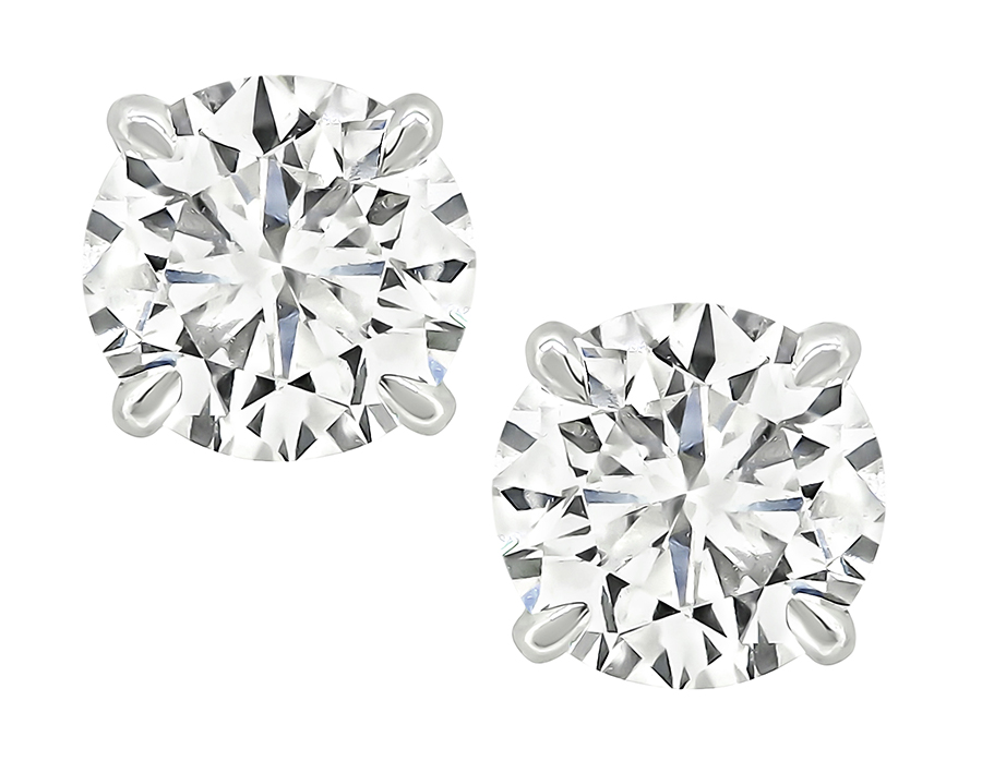 Estate GIA Certified 1.18cttw Diamond Stud Earrings