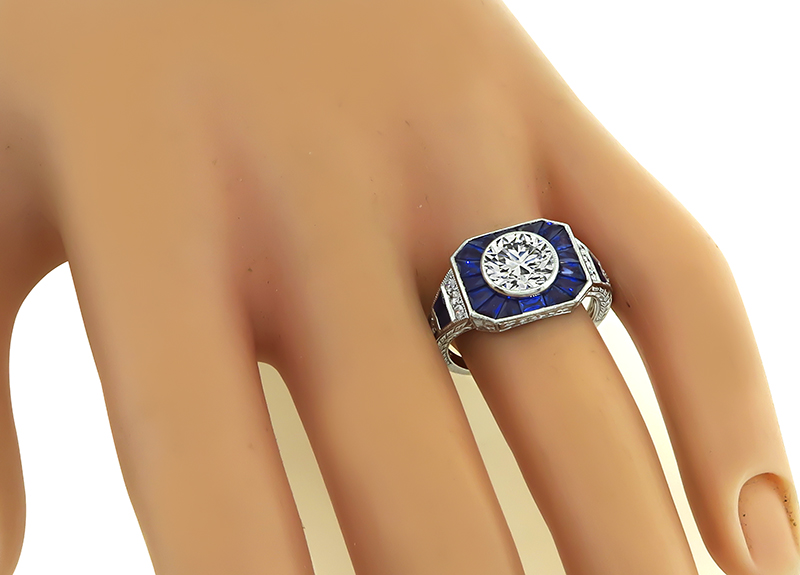 Estate GIA Certified 1.38ct Diamond Engagement Ring