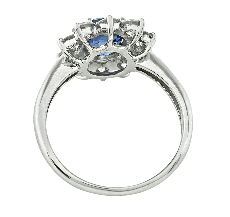 GIA 1.39ct No Heat Burma Sapphire Diamond Ring