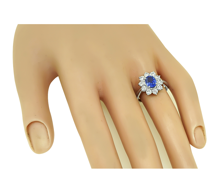 GIA 1.39ct No Heat Burma Sapphire Diamond Ring