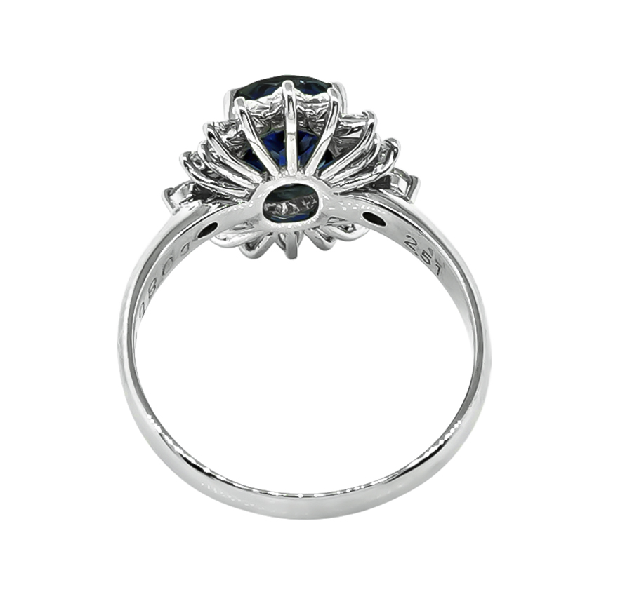 Estate GIA Certified 2.51ct Sapphire 0.86ct Diamond Engagement Ring