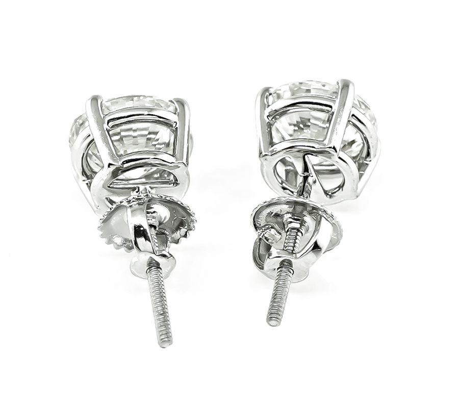 Estate GIA Certified 3.03cttw Diamond Stud Earrings