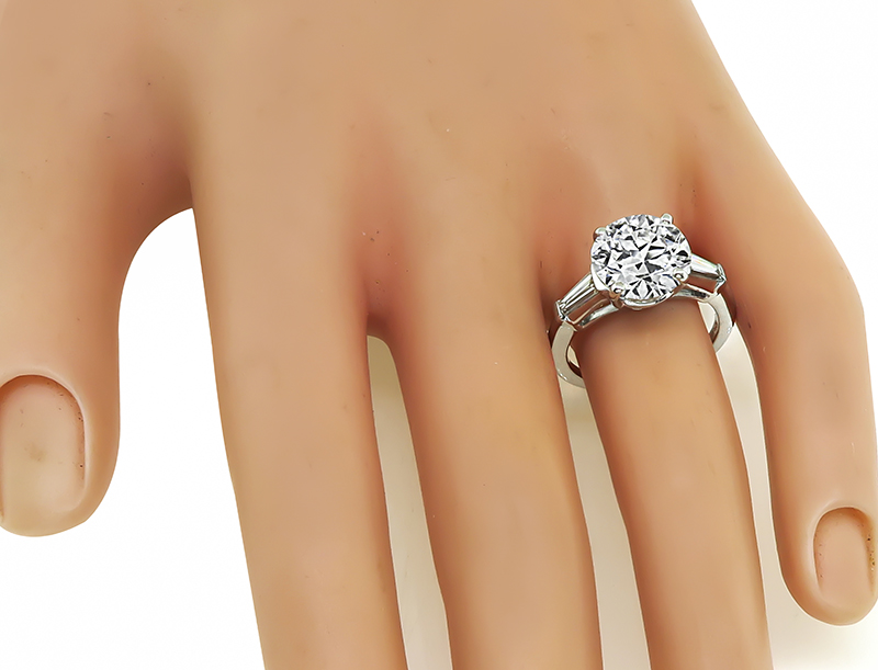 Estate GIA Certified 3.57ct Diamond Engagement Ring