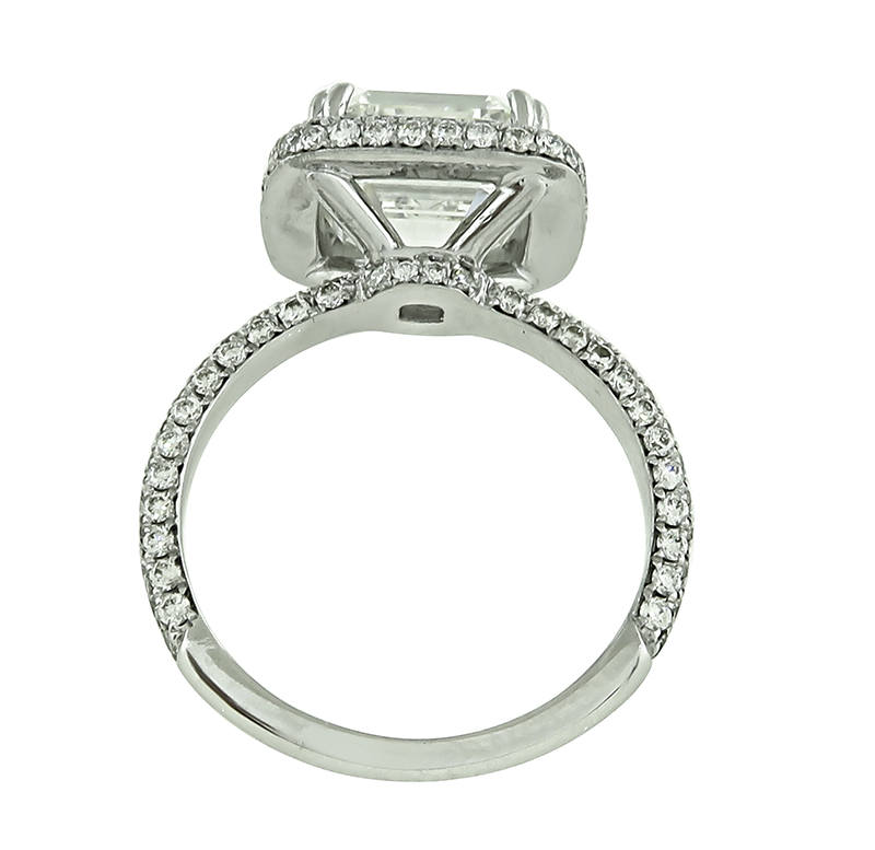 Estate GIA Certified 4.01ct Diamond Engagement Ring