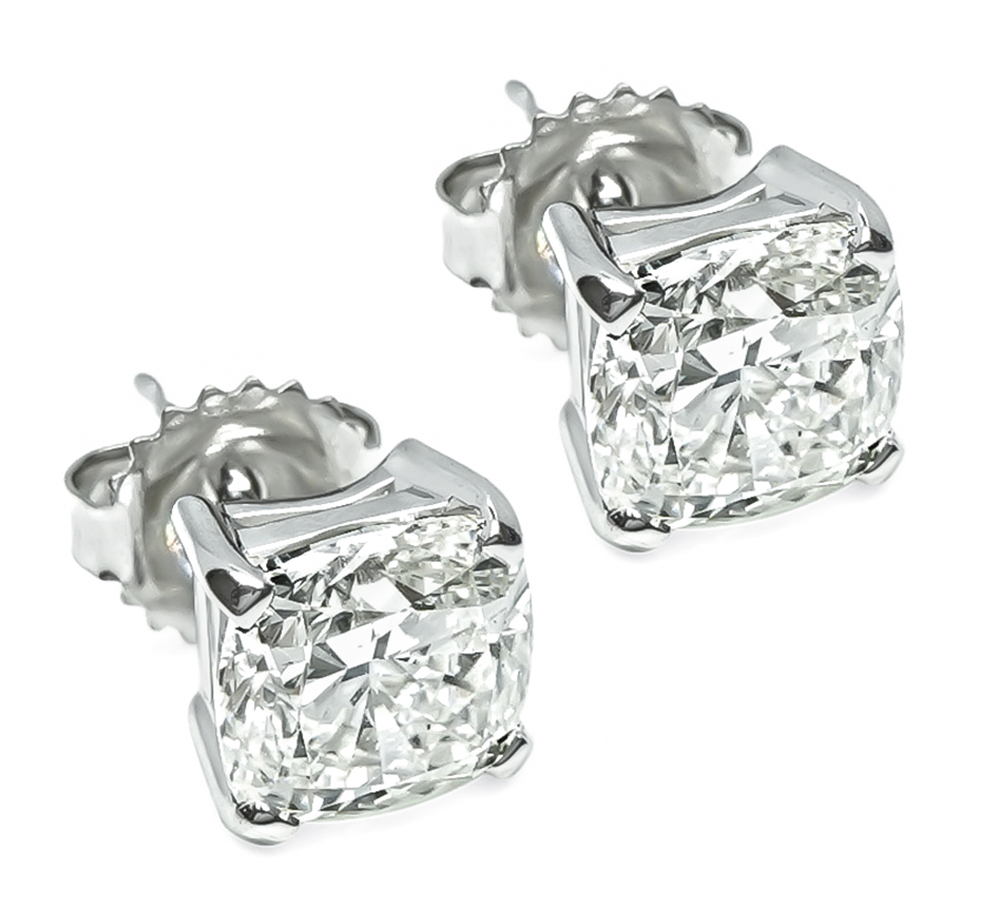 Estate GIA Certified 4.04cttw Diamond Stud Earrings