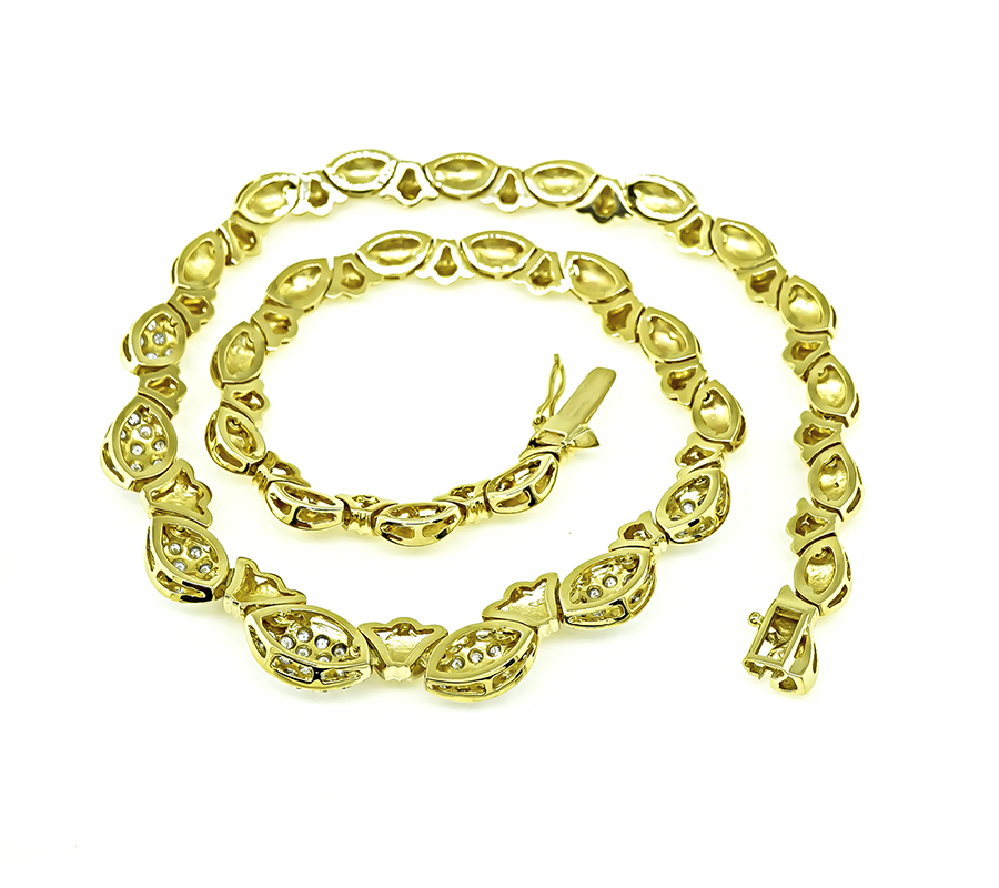 Estate 3.35ct Diamond Gold Necklace