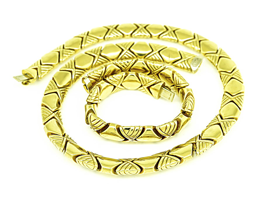 Estate Gold Necklace and Bracelet Set