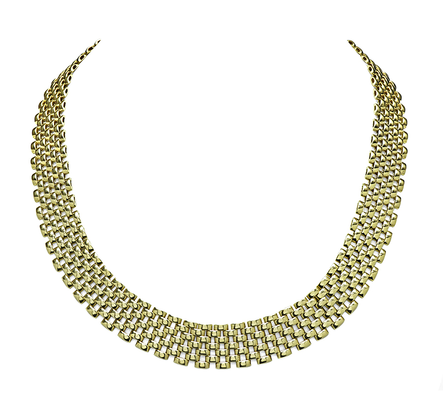 Estate Panthere Style Gold Necklace