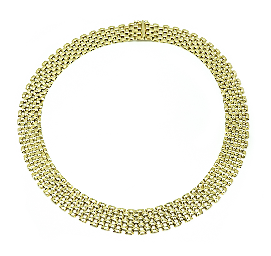 Estate Panthere Style Gold Necklace