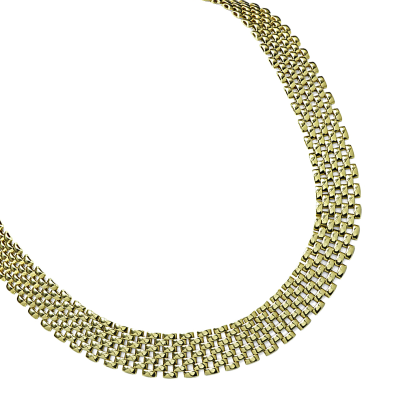 Estate Panthere Style Gold Necklace