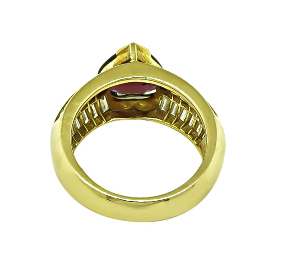 Estate 2.85ct Rubellite 1.41ct Diamond Gold Ring