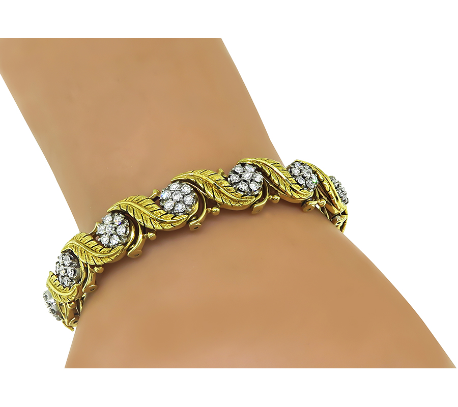 Estate Jabel 3.50ct Diamond Gold Bracelet