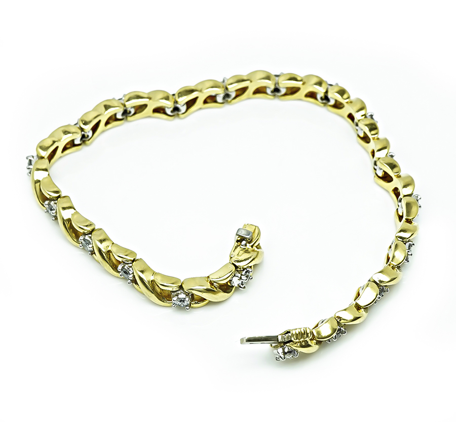 Estate Kurt Wayne 1.50ct Diamond Gold Bracelet