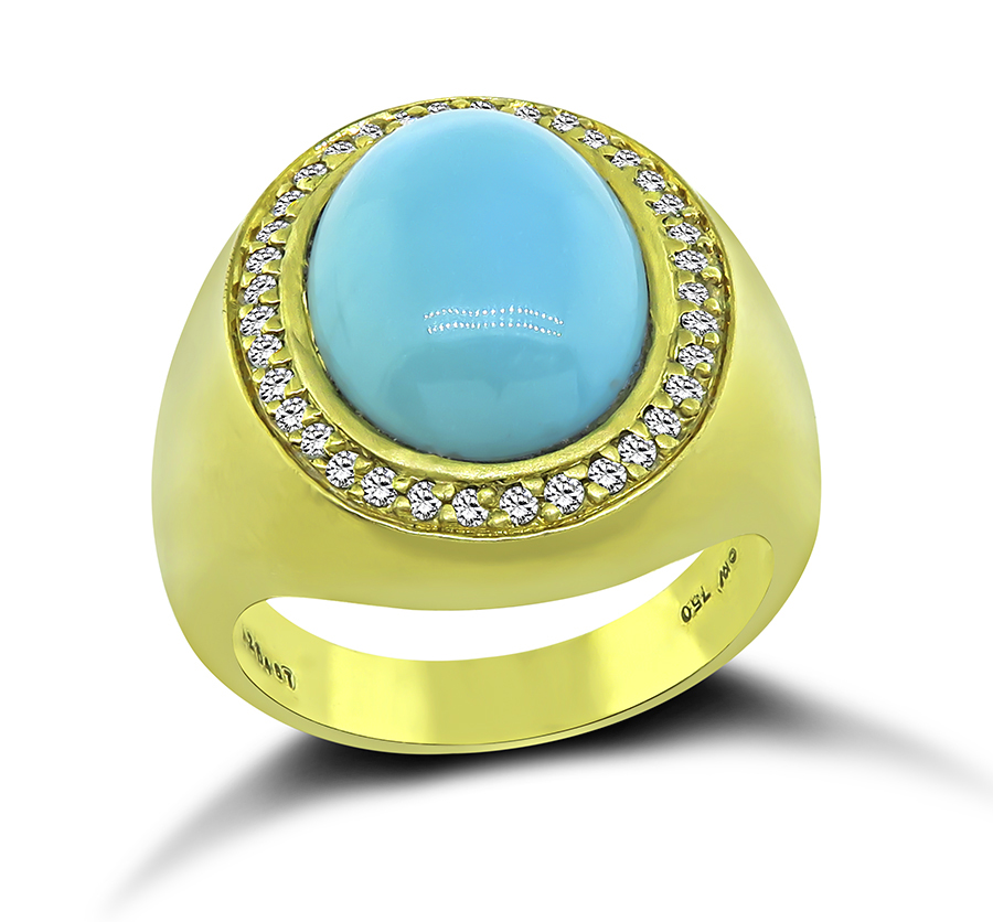 Estate Kurt Wayne Turquoise 0.40ct Diamond Ring