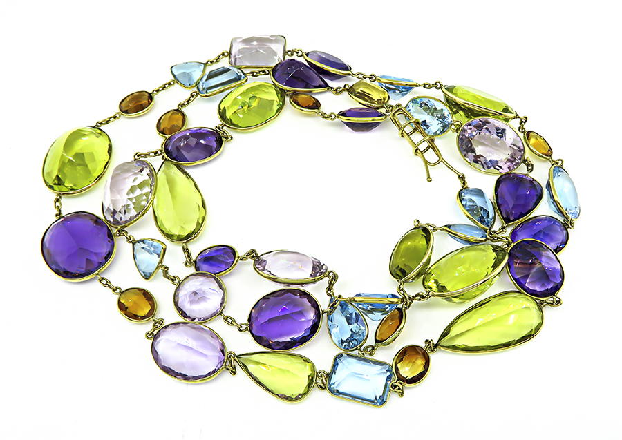 Estate 300.00ct Multi Color Gemstone Necklace