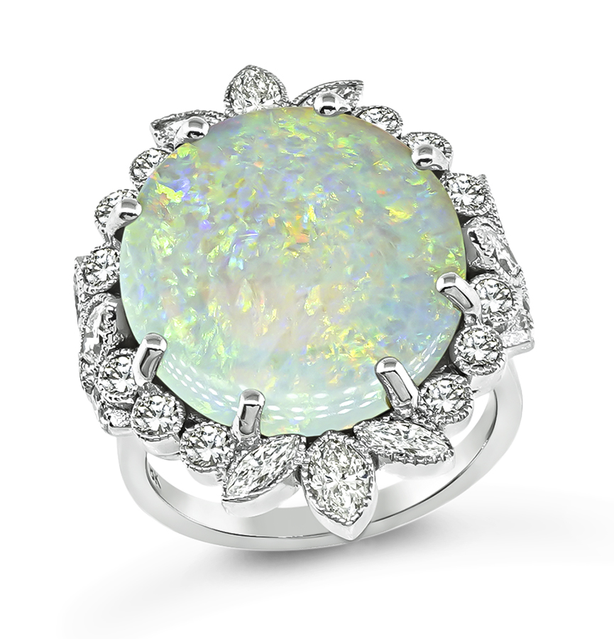 Estate Opal 2.00ct Diamond Ring