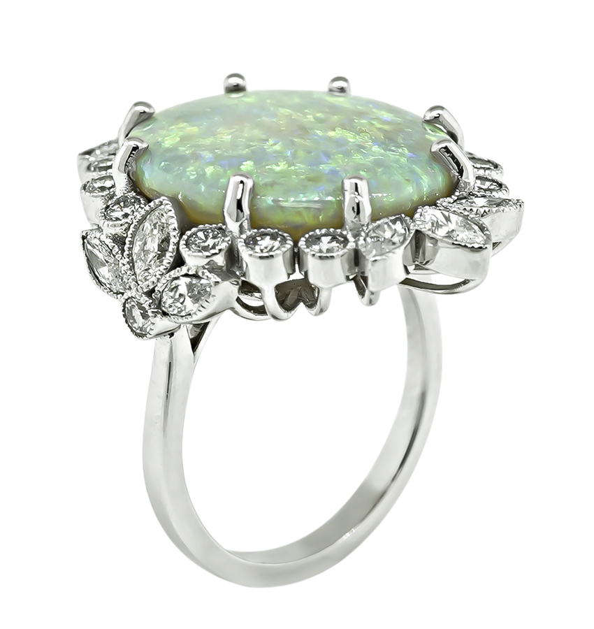 Estate Opal 2.00ct Diamond Ring