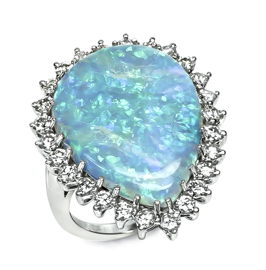 Estate Opal 1.50ct Diamond Ring