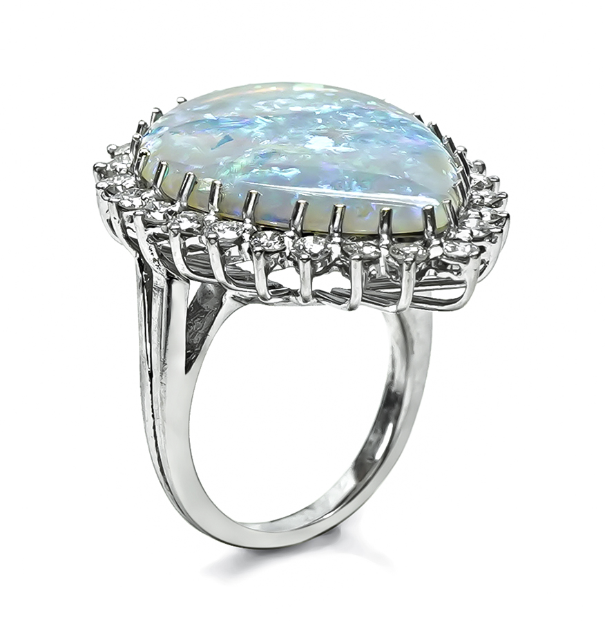 Estate Opal 1.50ct Diamond Ring