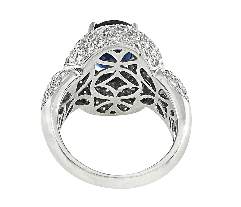 Estate 3.50ct Sapphire 2.15ct Diamond Ring