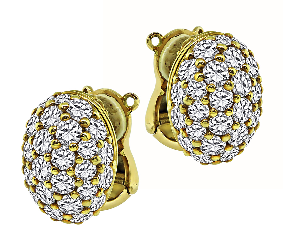 Estate Piaget 5.50ct Diamond Gold Earrings