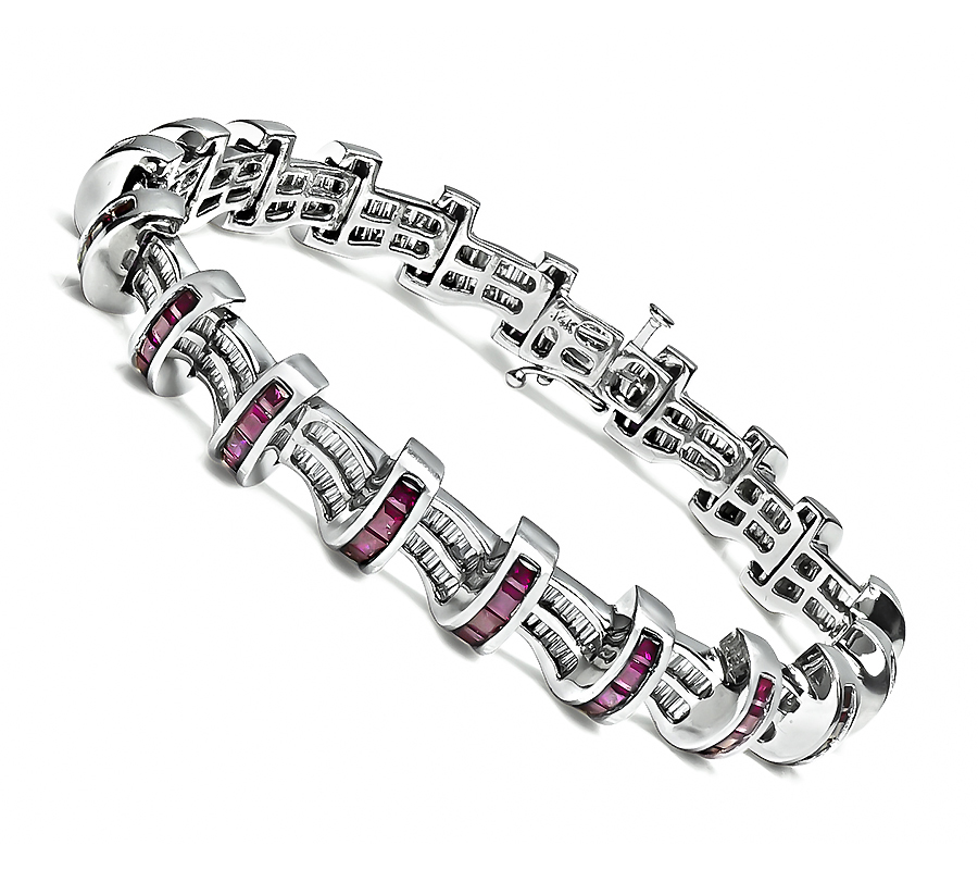 Estate 3.00ct Ruby 3.00ct Diamond Bracelet