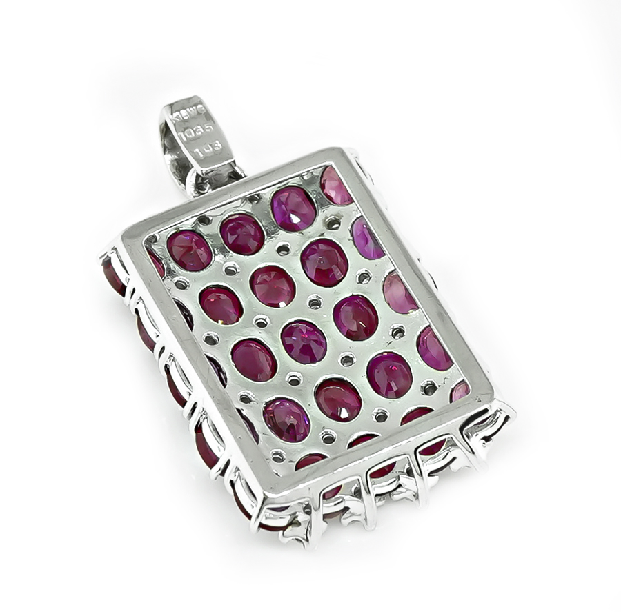 Estate 10.35ct Ruby 1.03ct Diamond Gold Pendant