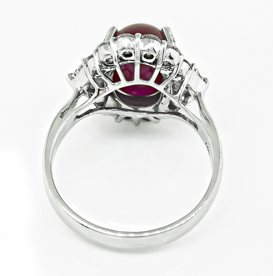 Estate 5.00ct Burma Ruby 1.10ct Diamond Gold Ring