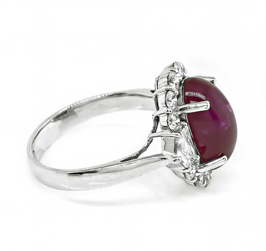 Estate 5.00ct Burma Ruby 1.10ct Diamond Gold Ring