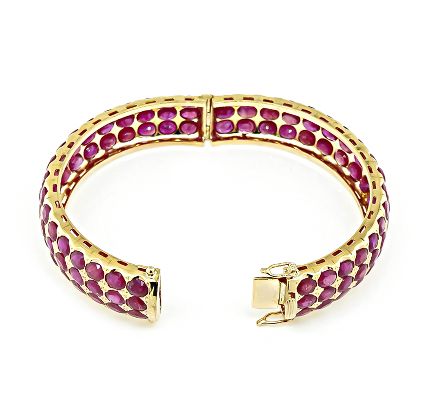 Estate 80.00ct Ruby Gold Bangle