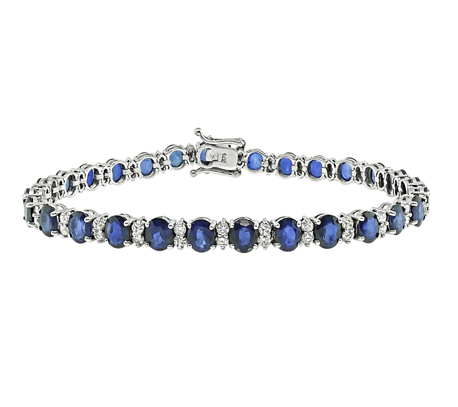 Estate 25.00ct Sapphire 1.65ct Diamond Bracelet