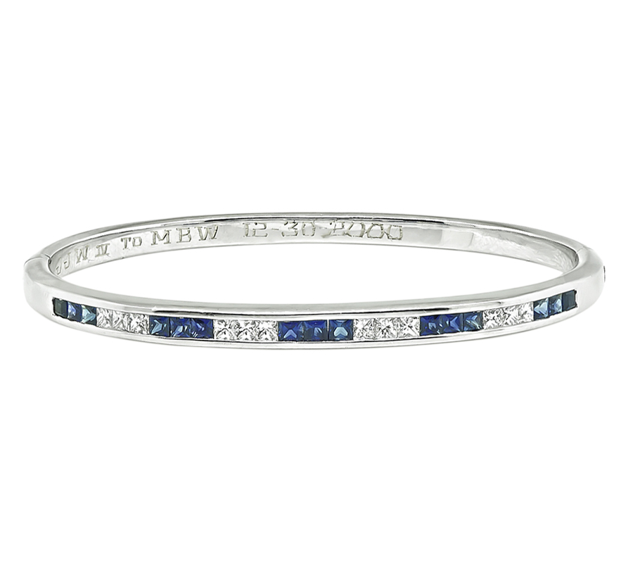 Estate 1.50ct Sapphire 0.60ct Diamond Bangle