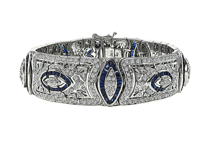 Estate 6.00ct Diamond 4.50ct Sapphire Bracelet