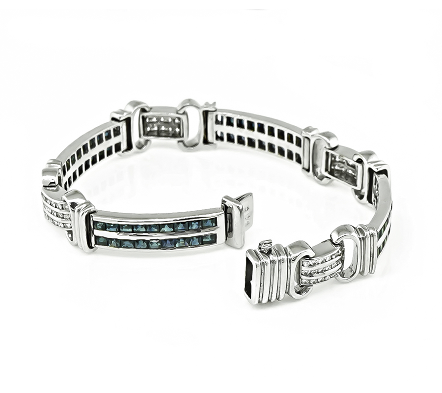 Estate 3.50ct Sapphire 1.50ct Diamond Gold Bracelet