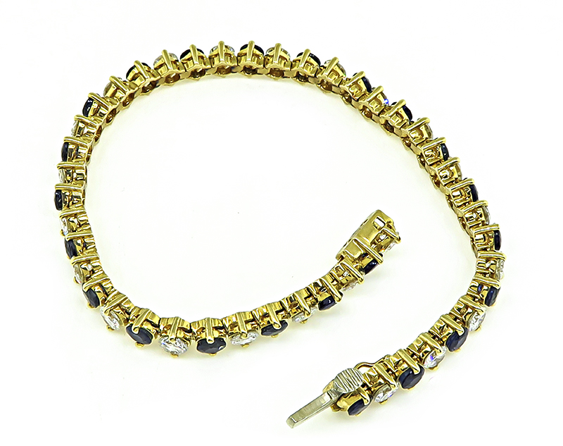 Estate 4.50ct Sapphire 3.50ct Diamond Bracelet
