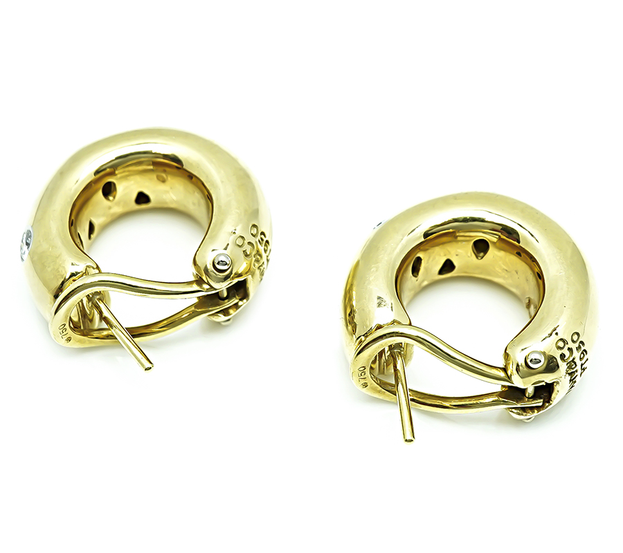 Estate Tiffany & Co 0.40ct Diamond Gold Etoile Earrings