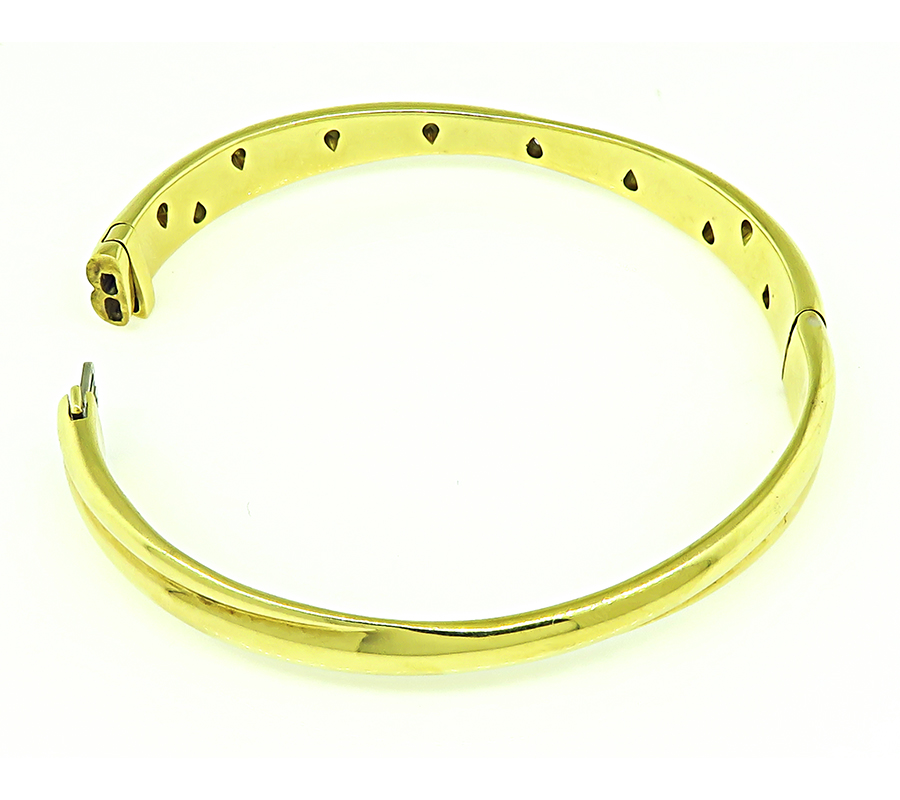 Estate Tiffany & Co Diamond Gold Crossover Etoile Bangle