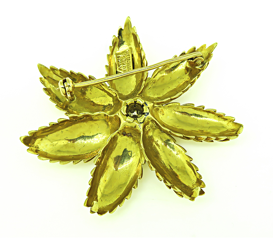 Estate Tiffany & Co 0.35ct Diamond Gold Pin