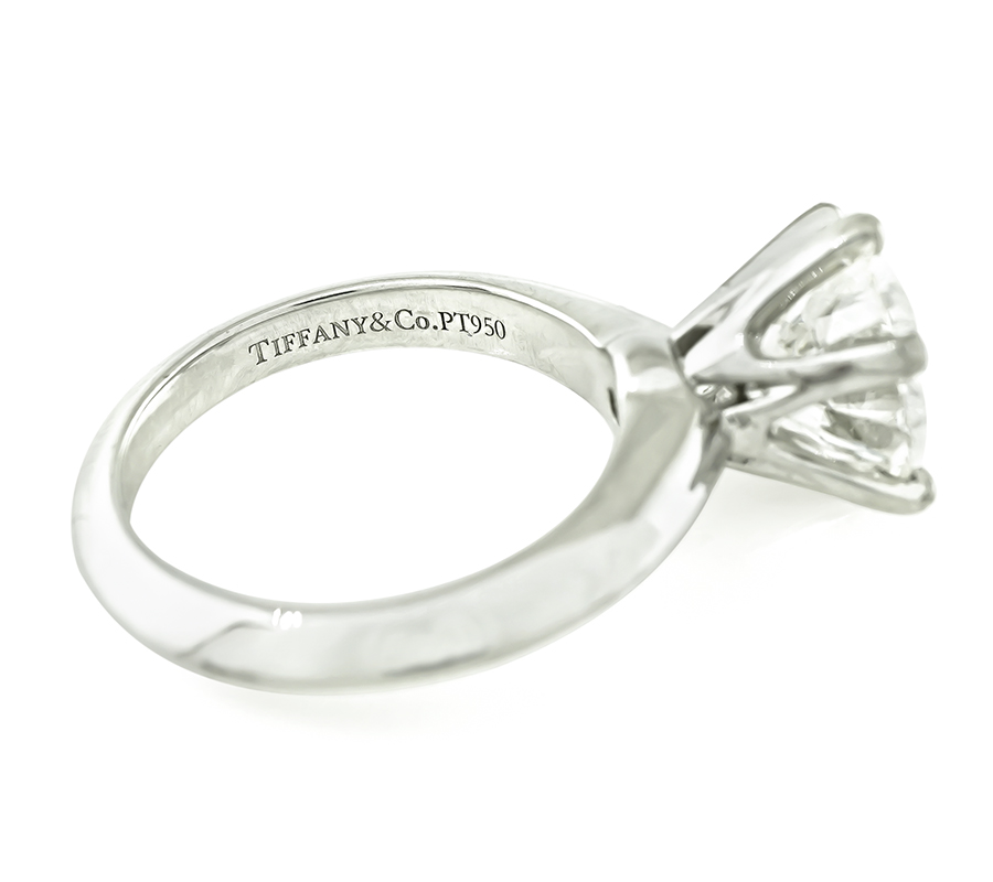 Estate Tiffany & Co GIA Certified 3.40ct Diamond Solitaire Engagement Ring