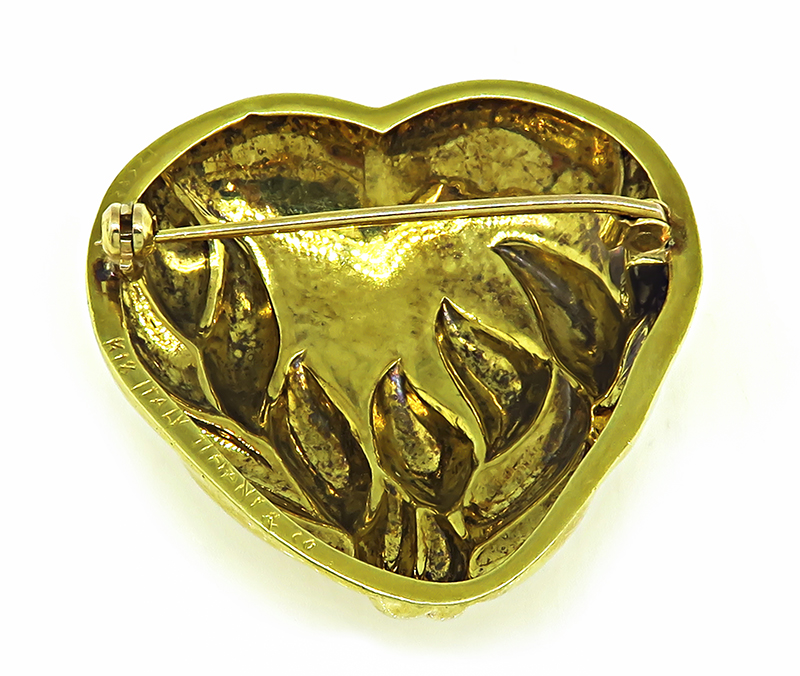 18k Yellow Gold Heart Pin by Tiffany & Co