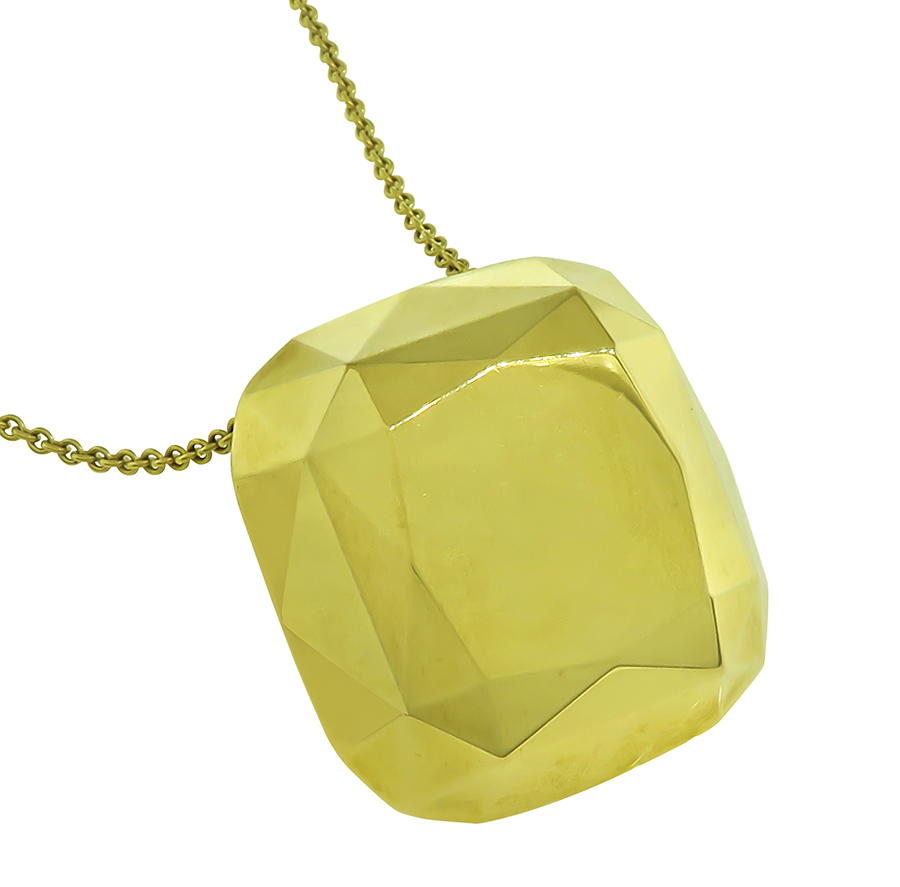 Tiffany & Co Elsa Peretti Gold Diamond Design Pendant Necklace