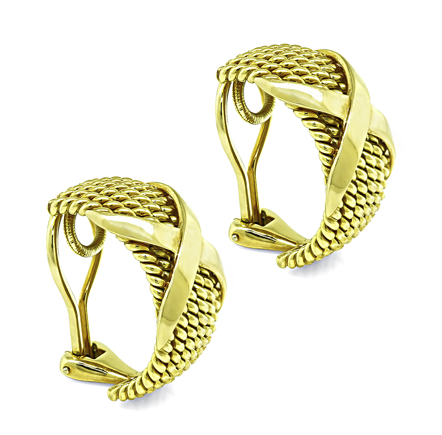 Estate Tiffany & Co Gold Schlumberger Earrings