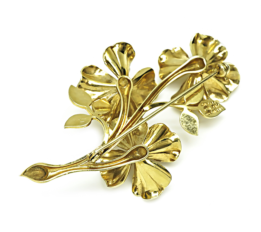 1960s Tiffany & Co Gold Flower Pin
