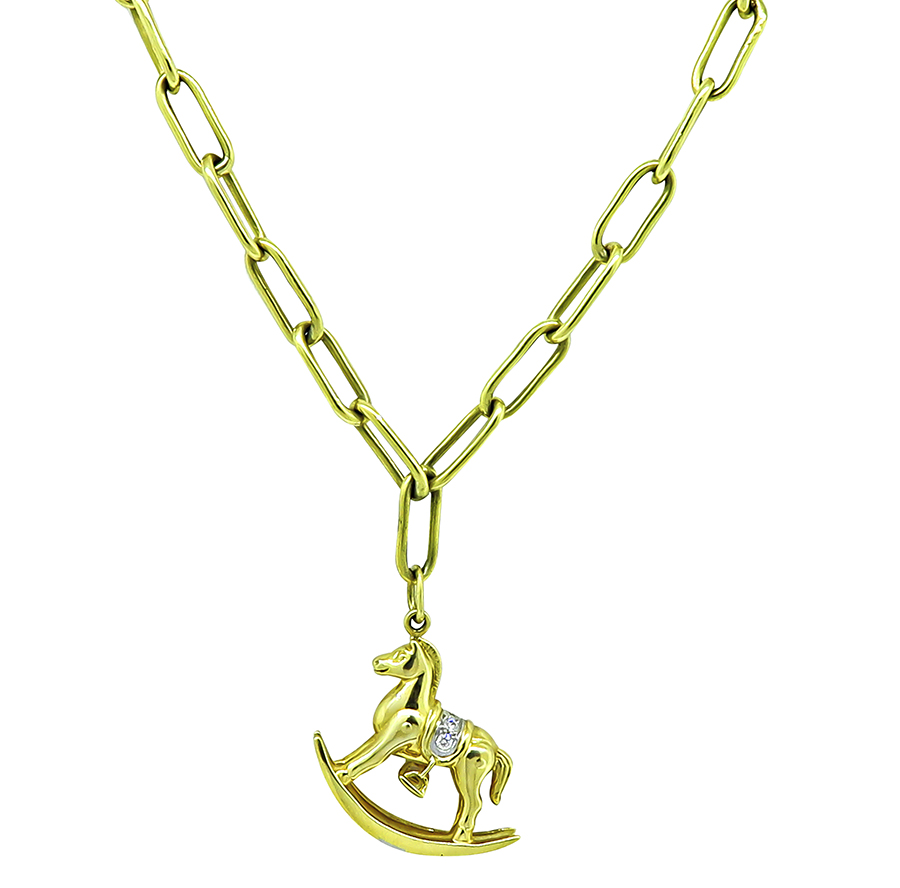 Estate Tiffany & Co Horse Pendant Necklace